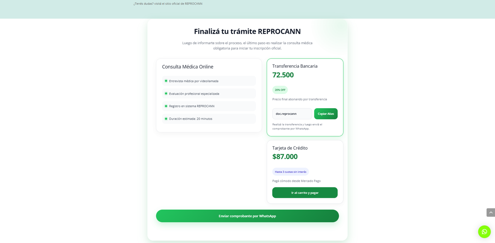 Clinicann - Selección de Método de Pago
