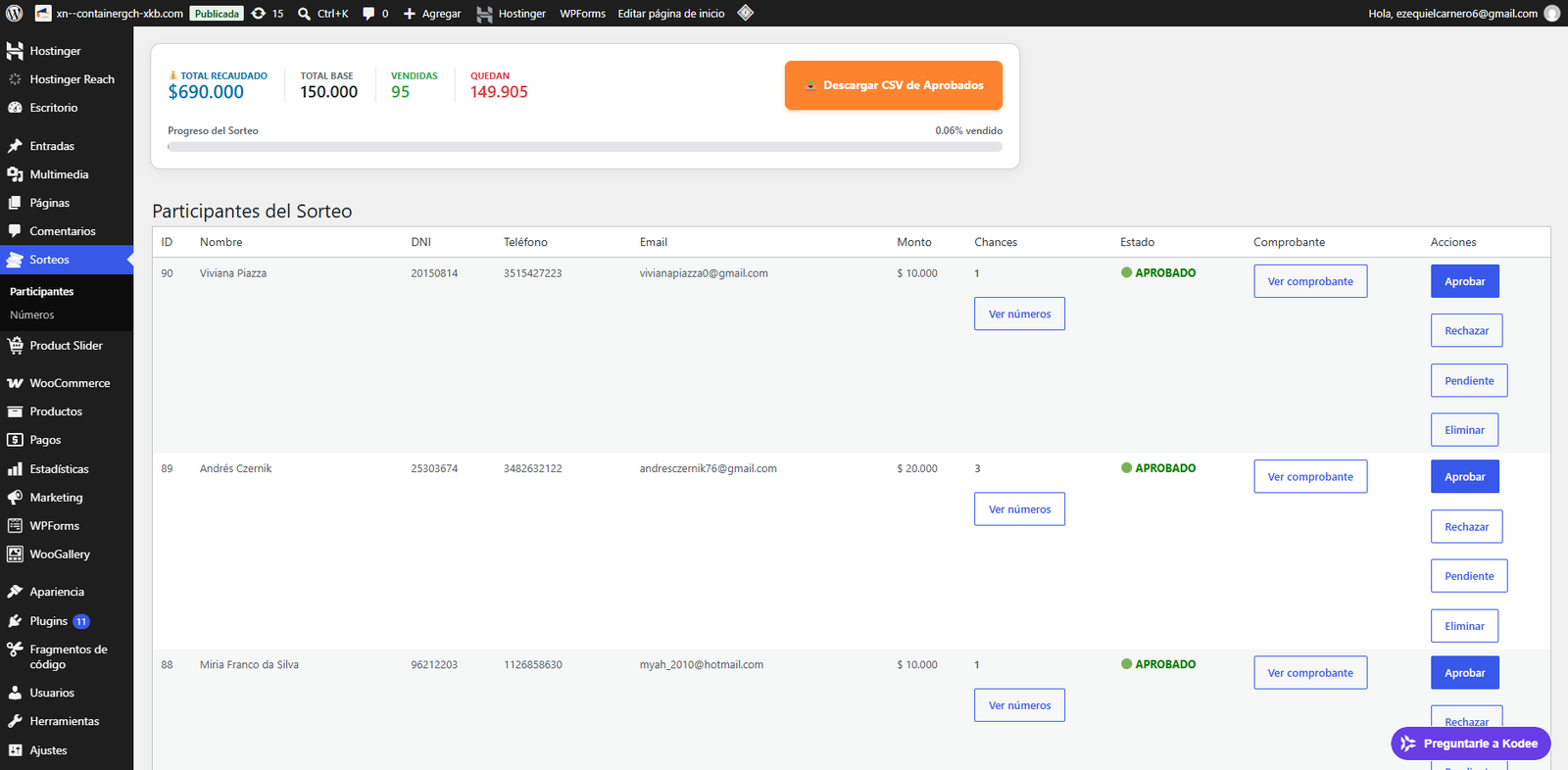 Sistema de Sorteo - Asignación de Números
